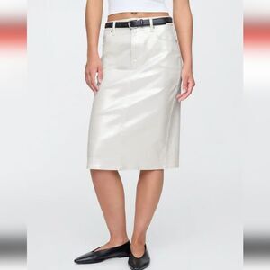 Denim Shine Midi Skirt